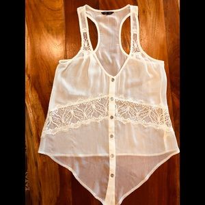 Naked zebra lace top